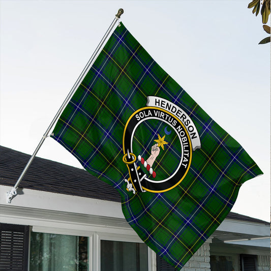 Henderson Modern Tartan Classic Crest House Flag