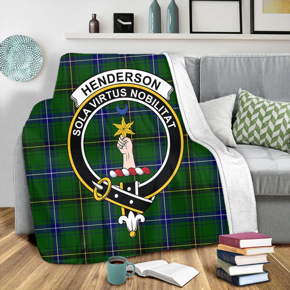 Henderson Modern Tartan Crest Premium Blanket