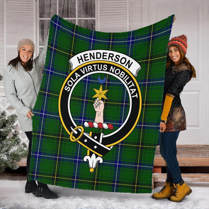 Henderson Modern Tartan Crest Premium Blanket