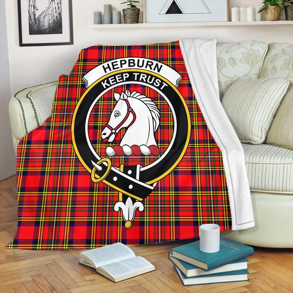 Hepburn Tartan Crest Premium Blanket