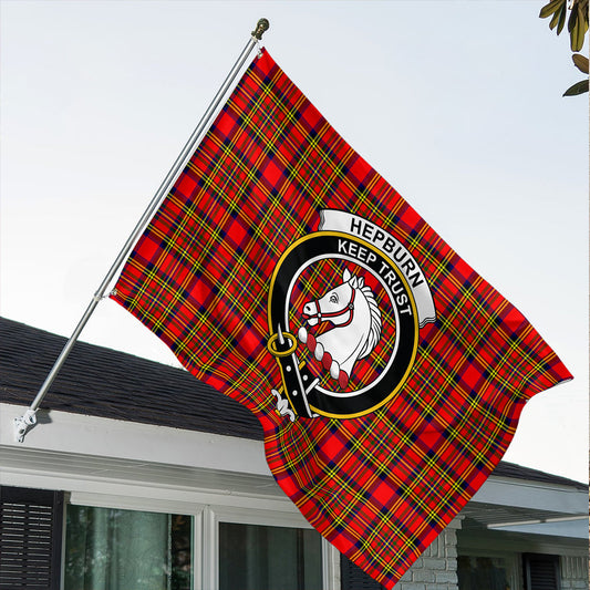 Hepburn Tartan Classic Crest House Flag