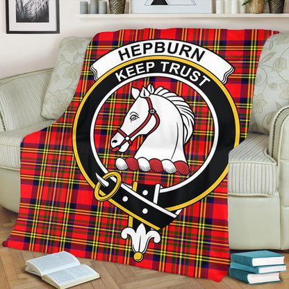 Hepburn Tartan Crest Premium Blanket