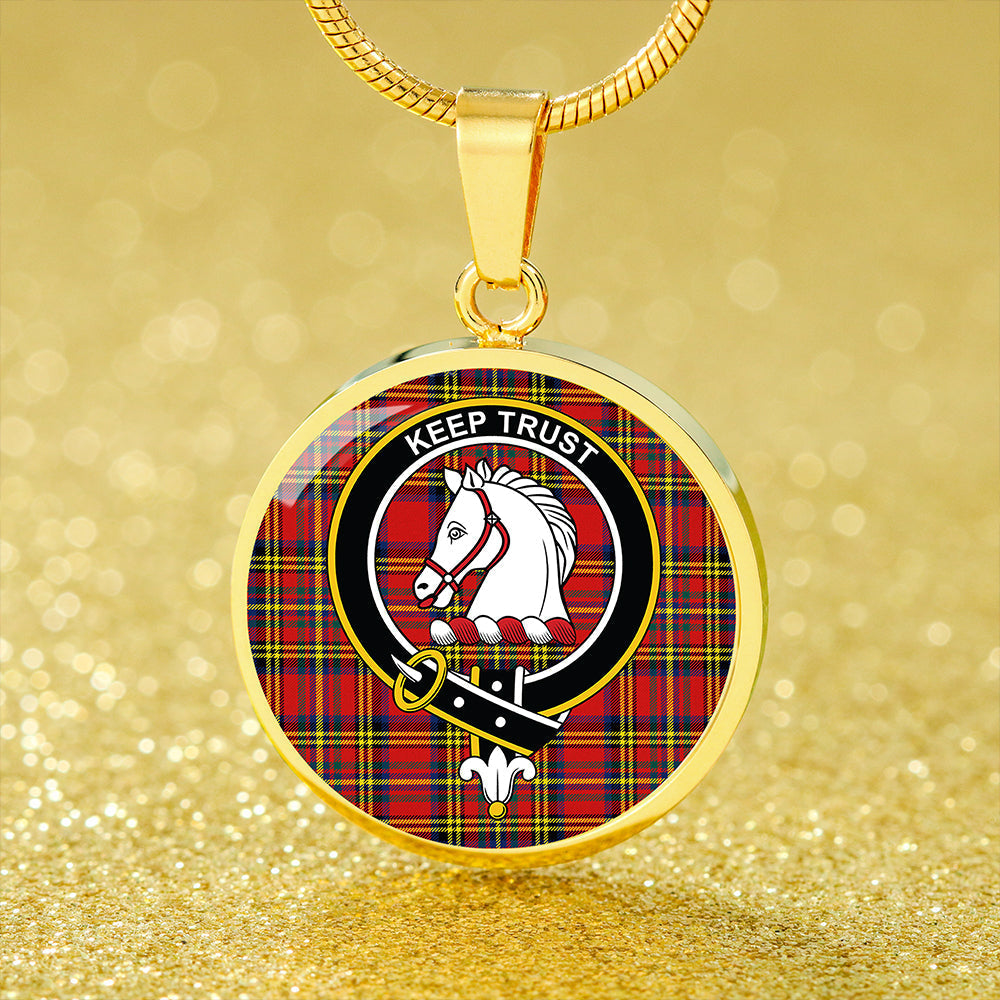 Hepburn Modern Tartan Crest Circle Necklace