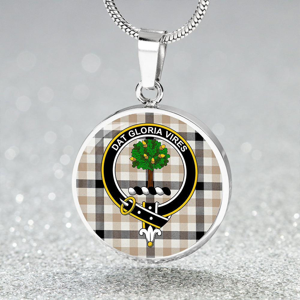 Hogg Weathered Tartan Crest Circle Necklace