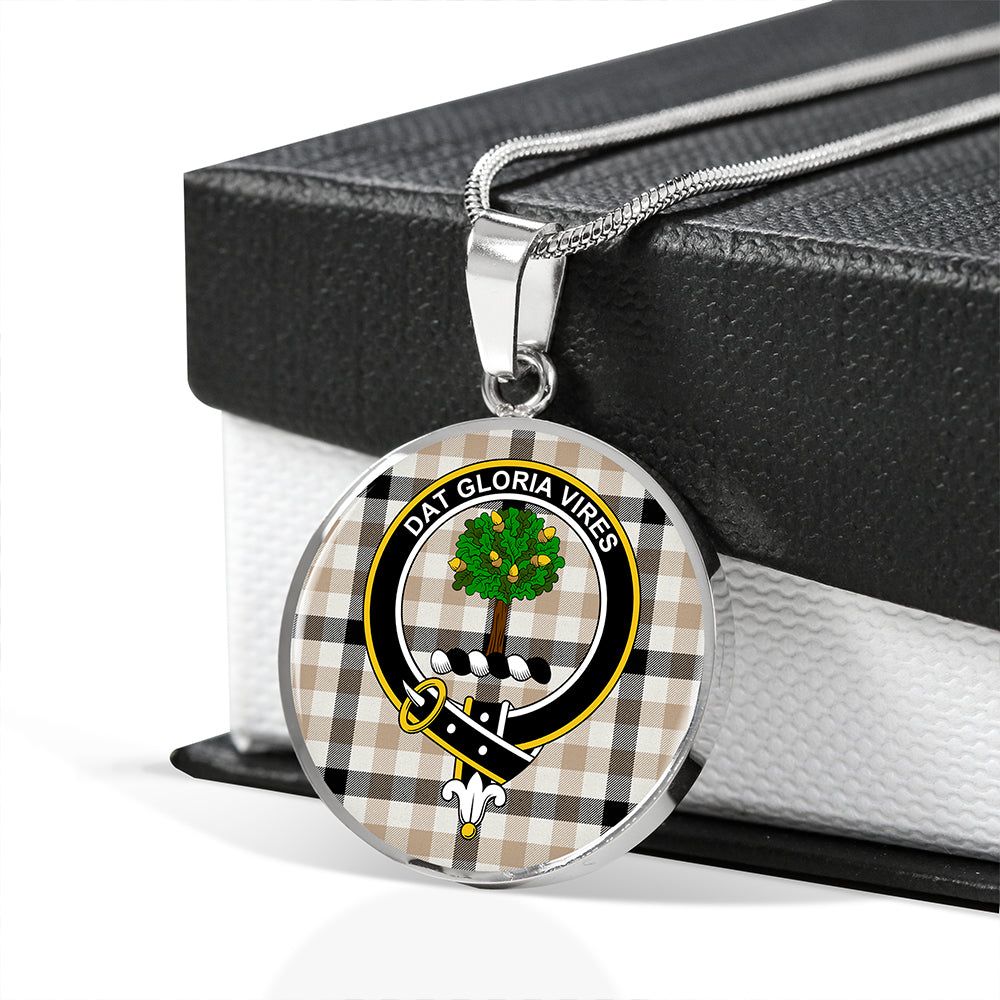 Hogg Weathered Tartan Crest Circle Necklace