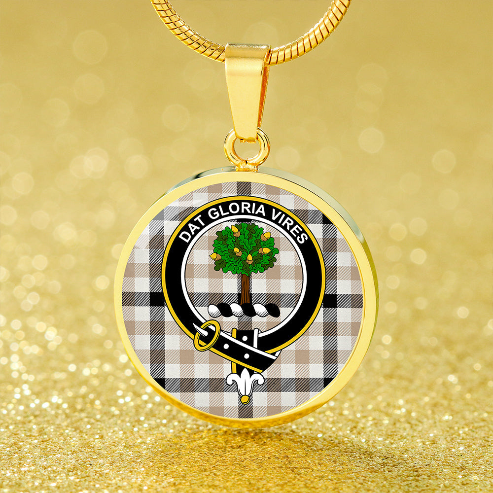 Hogg Weathered Tartan Crest Circle Necklace