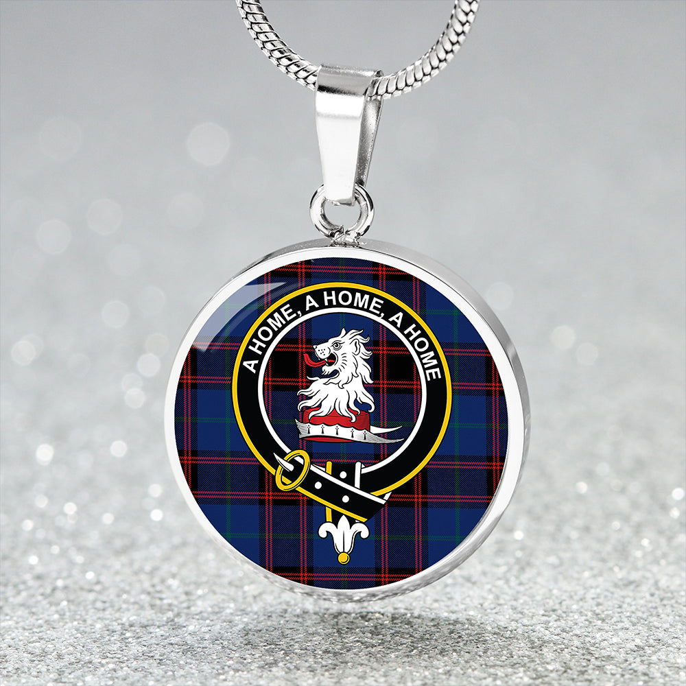 Home Modern Tartan Crest Circle Necklace