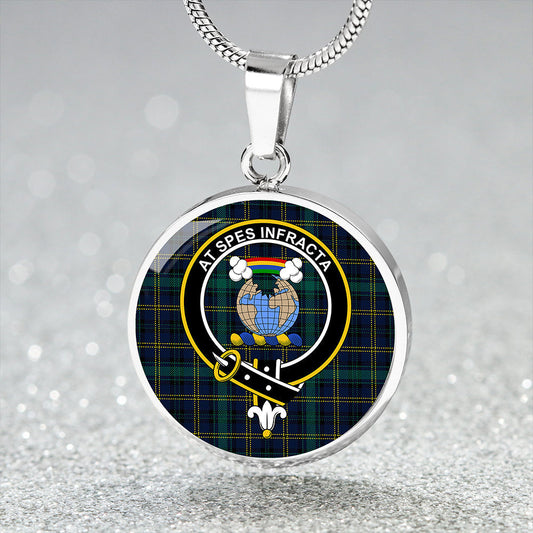 Hope Vere Modern Tartan Crest Circle Necklace