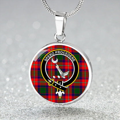 Hopkirk Tartan Crest Circle Necklace