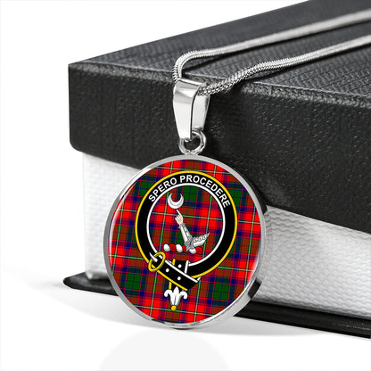 Hopkirk Tartan Crest Circle Necklace