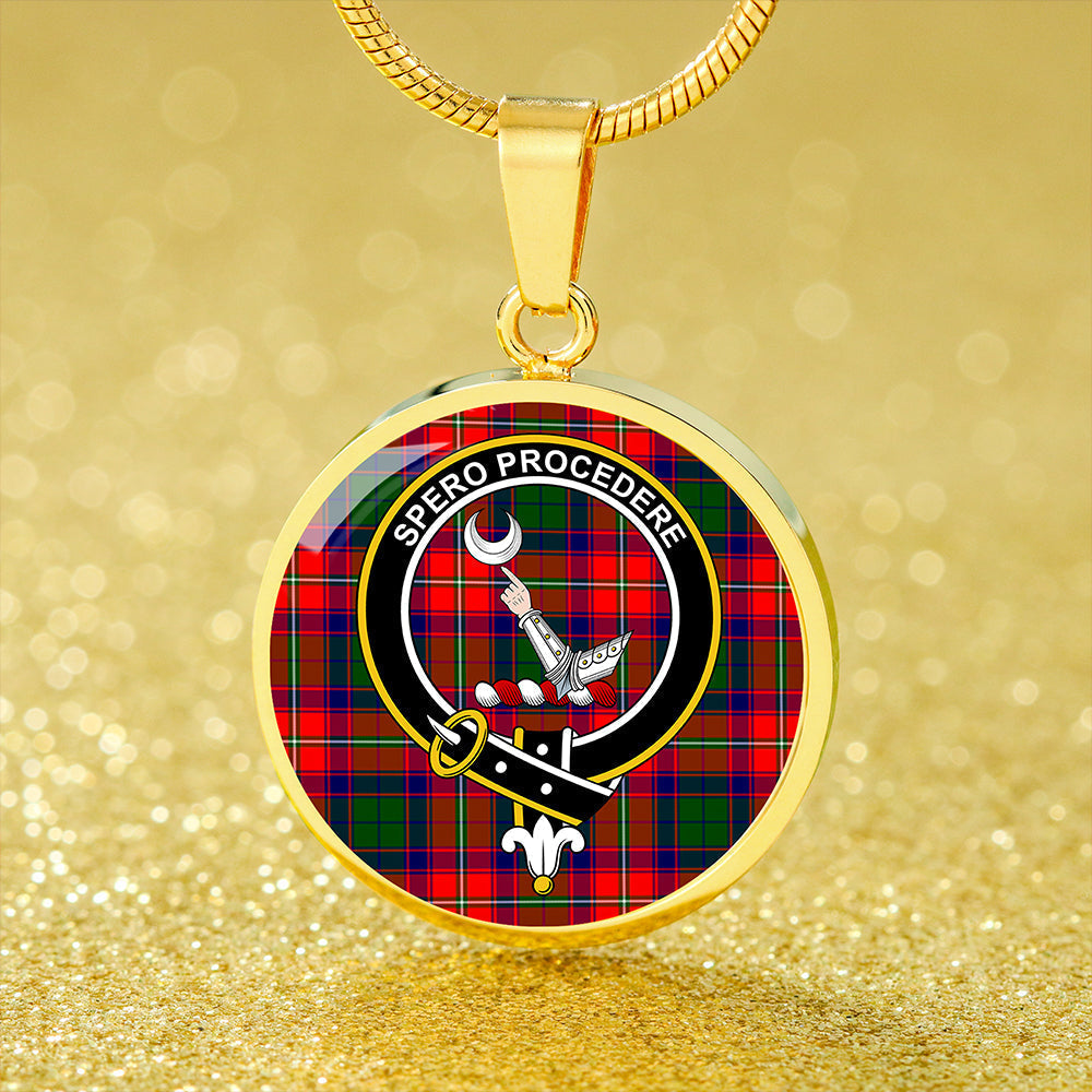 Hopkirk Tartan Crest Circle Necklace