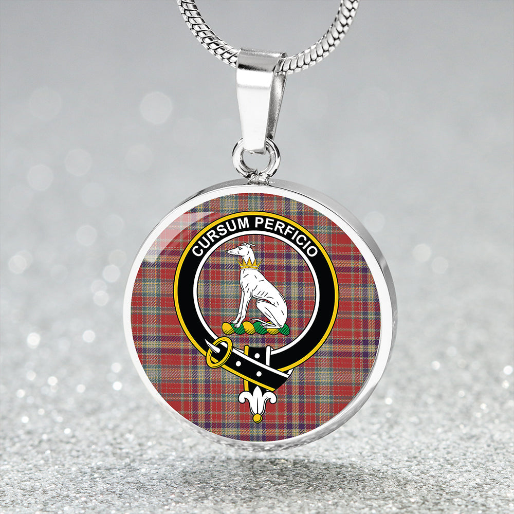 Hunter 1775 Weathered Tartan Crest Circle Necklace