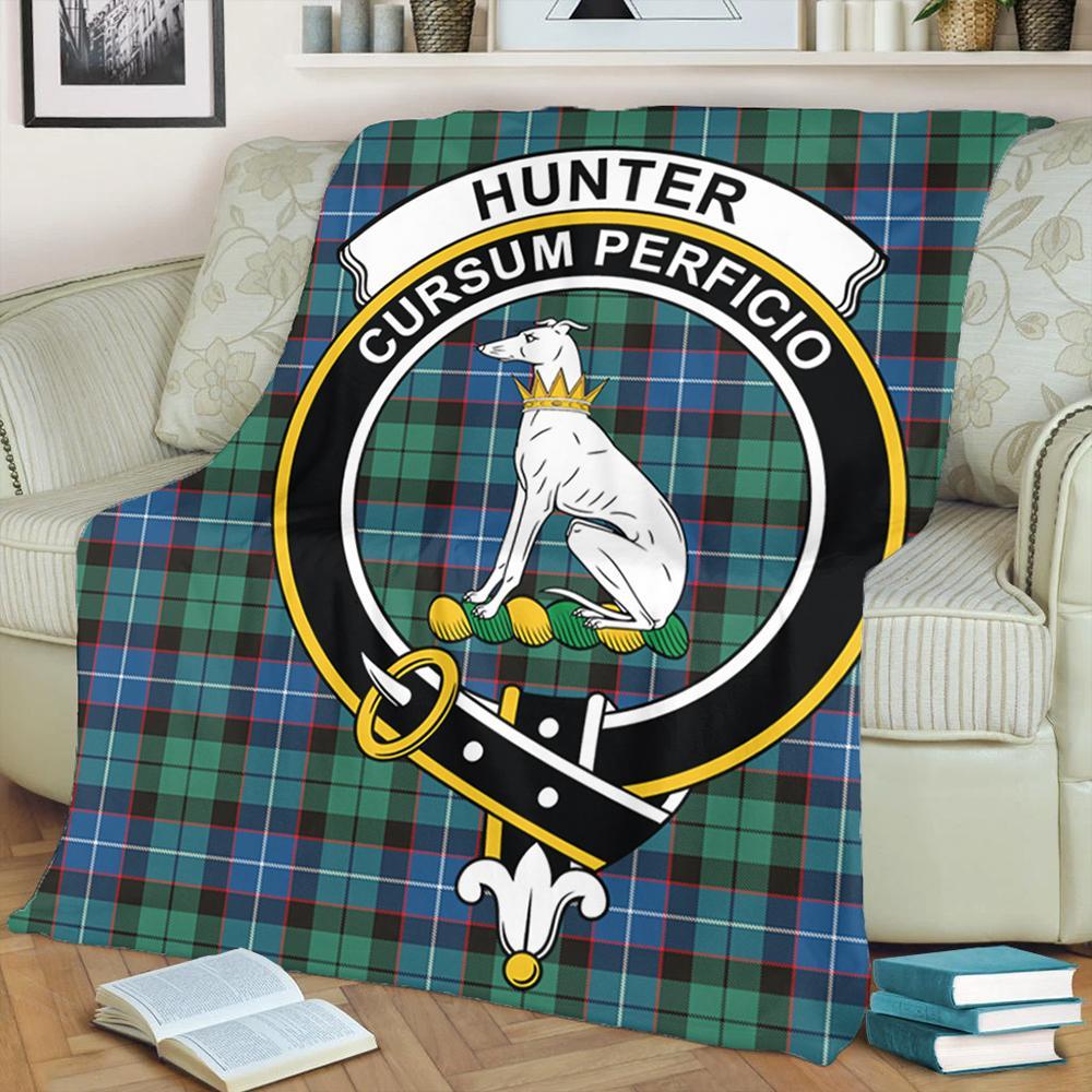 Hunter Ancient Tartan Crest Premium Blanket