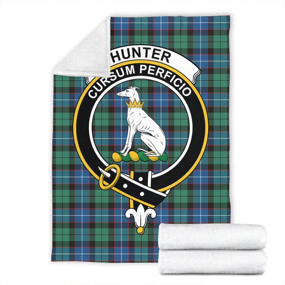 Hunter Ancient Tartan Crest Premium Blanket