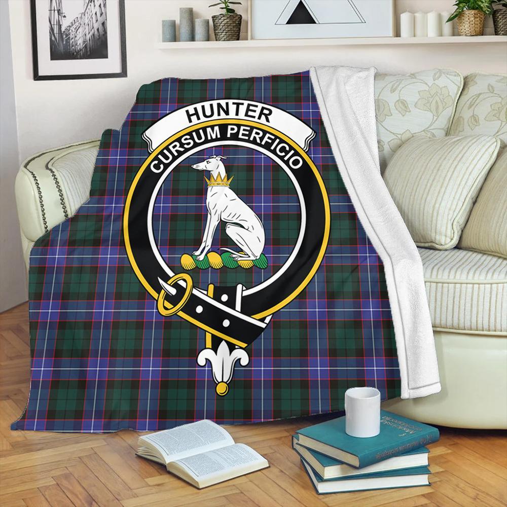 Hunter Modern Tartan Crest Premium Blanket