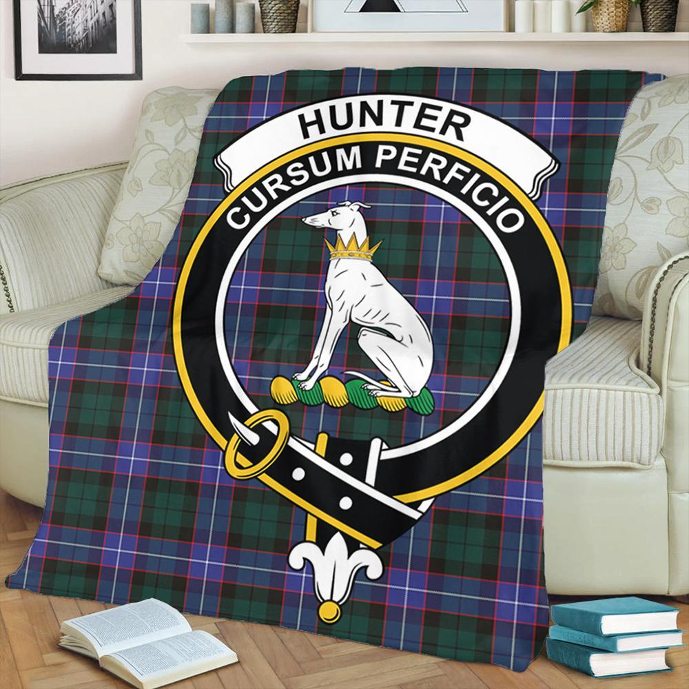 Hunter Modern Tartan Crest Premium Blanket