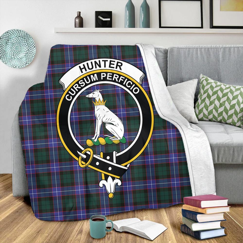 Hunter Modern Tartan Crest Premium Blanket