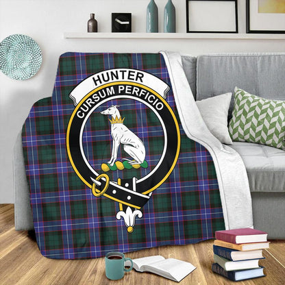 Hunter Modern Tartan Crest Premium Blanket