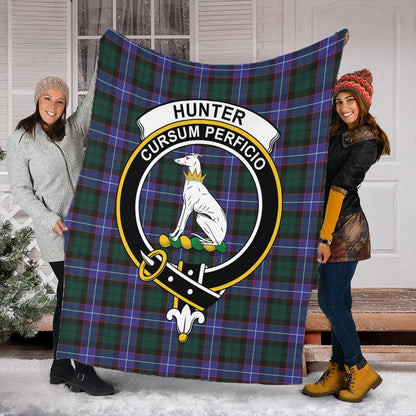 Hunter Modern Tartan Crest Premium Blanket