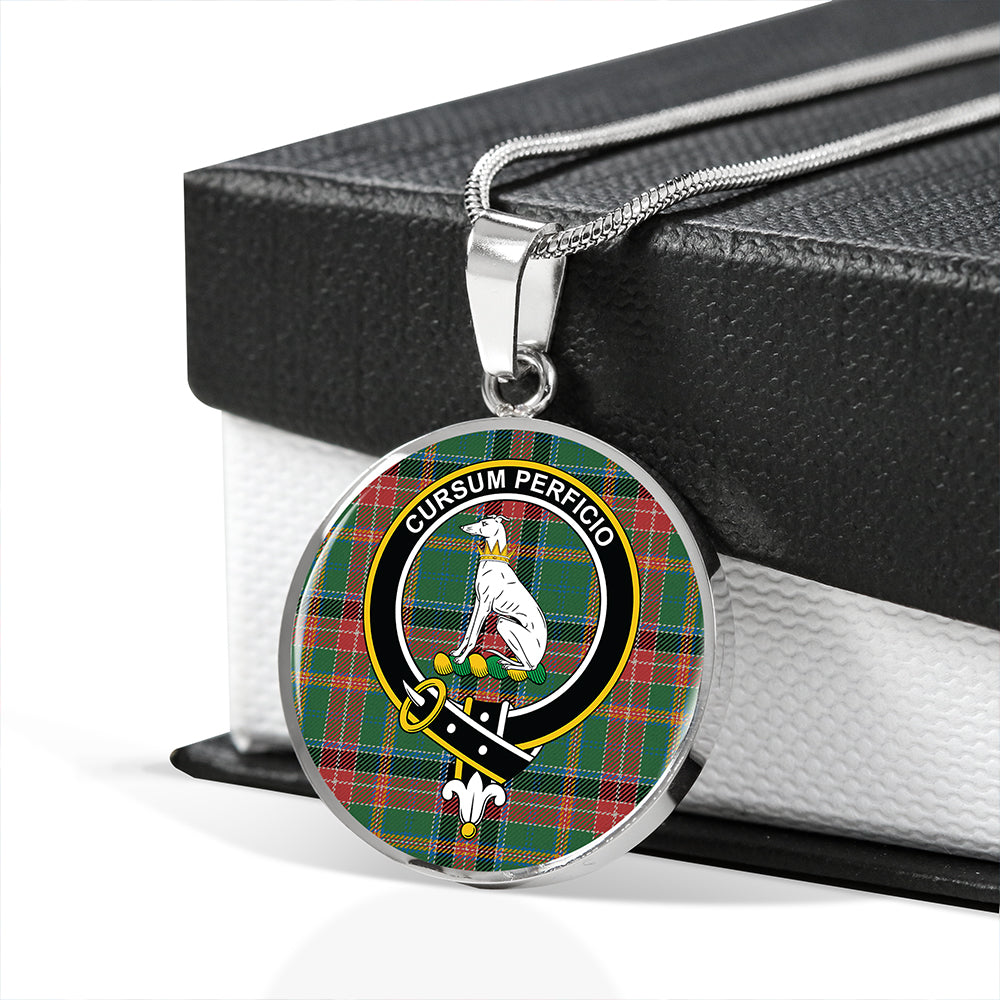 Hunter Old Ancient Tartan Crest Circle Necklace