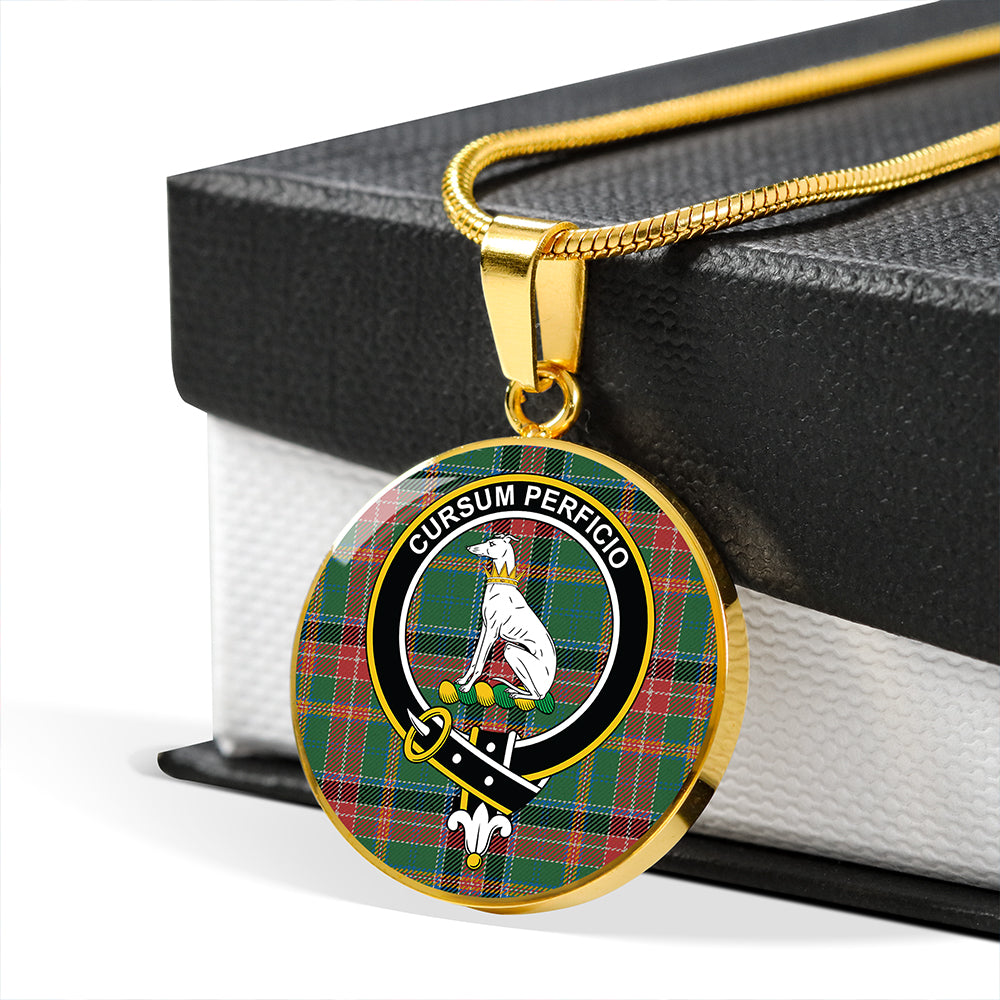 Hunter Old Ancient Tartan Crest Circle Necklace