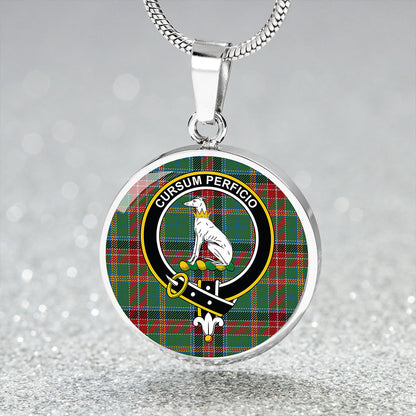 Hunter Old Modern Tartan Crest Circle Necklace