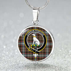 Hunter #2 Weathered Tartan Crest Circle Necklace