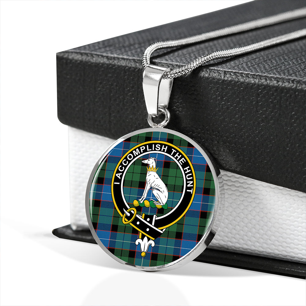 Hunter (Michael) Ancient Tartan Crest Circle Necklace