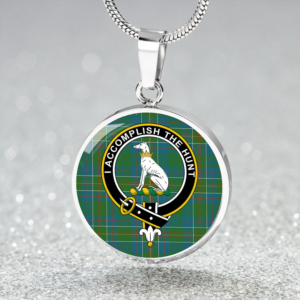 Hunter of Hunterston (Michael of Hunterston) Ancient Tartan Crest Circle Necklace