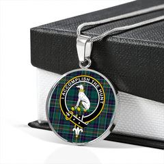 Hunter of Hunterston (Michael of Hunterston) Modern Tartan Crest Circle Necklace