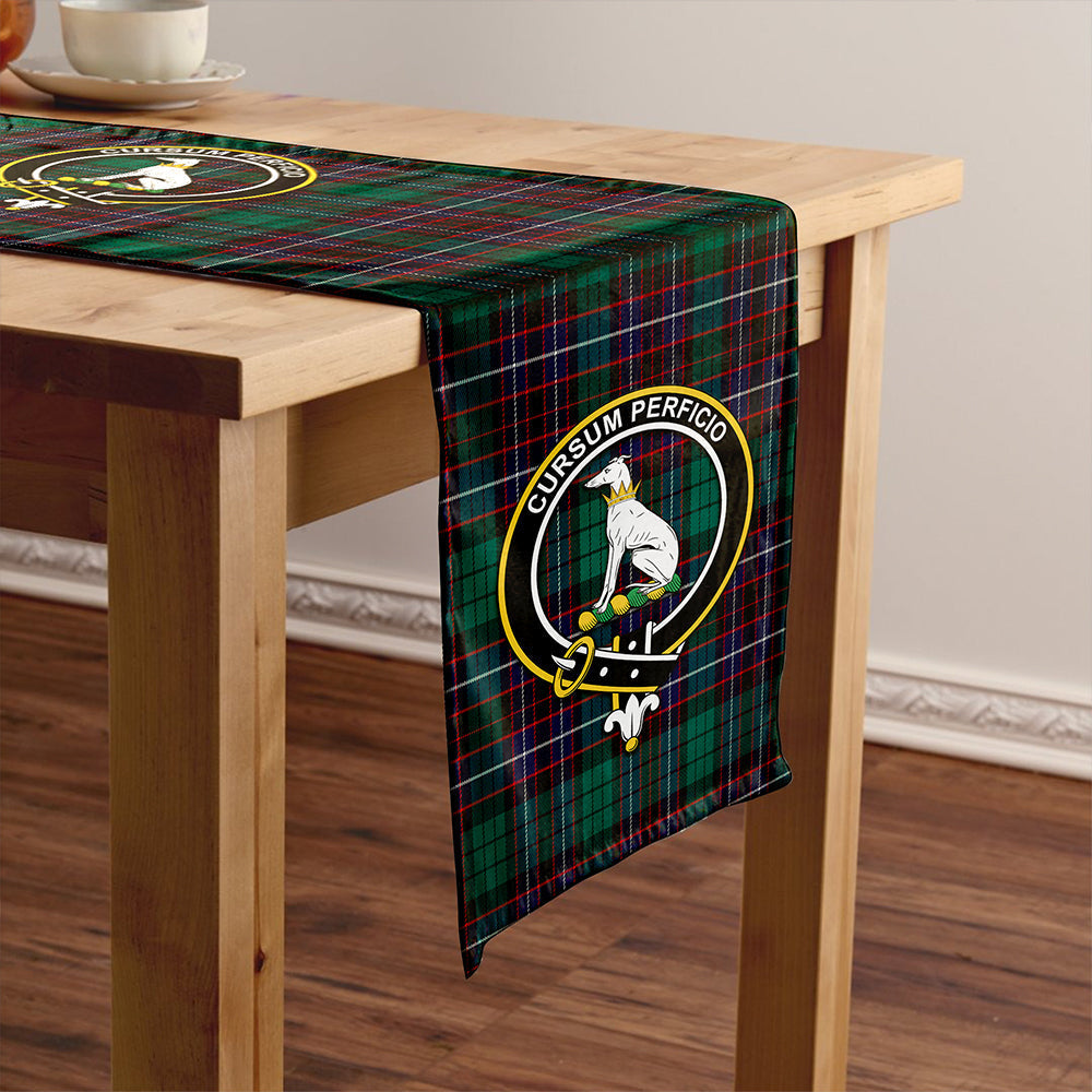 Hunter of Peebleshire Modern Tartan Crest Table Runner