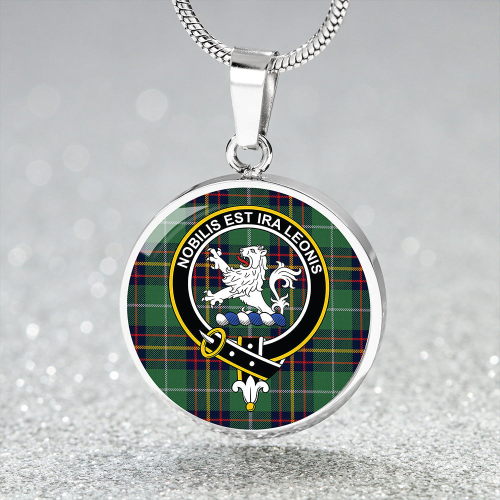 Inglis Modern Tartan Crest Circle Necklace