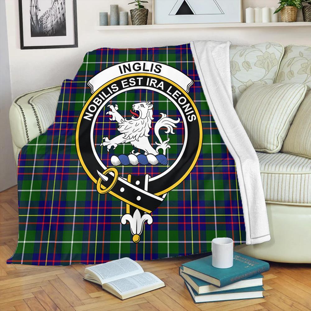 Inglis Modern Tartan Crest Premium Blanket