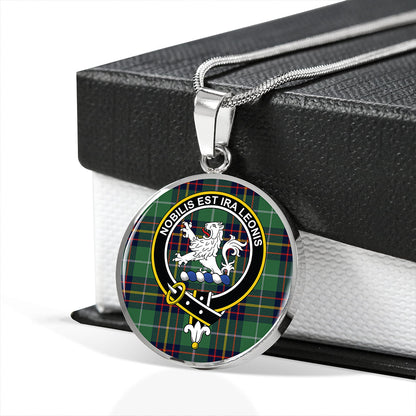 Inglis Modern Tartan Crest Circle Necklace