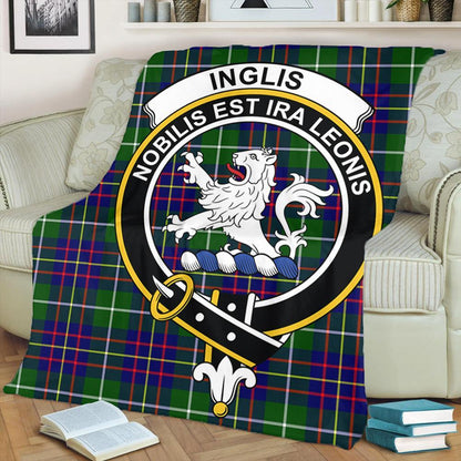 Inglis Modern Tartan Crest Premium Blanket