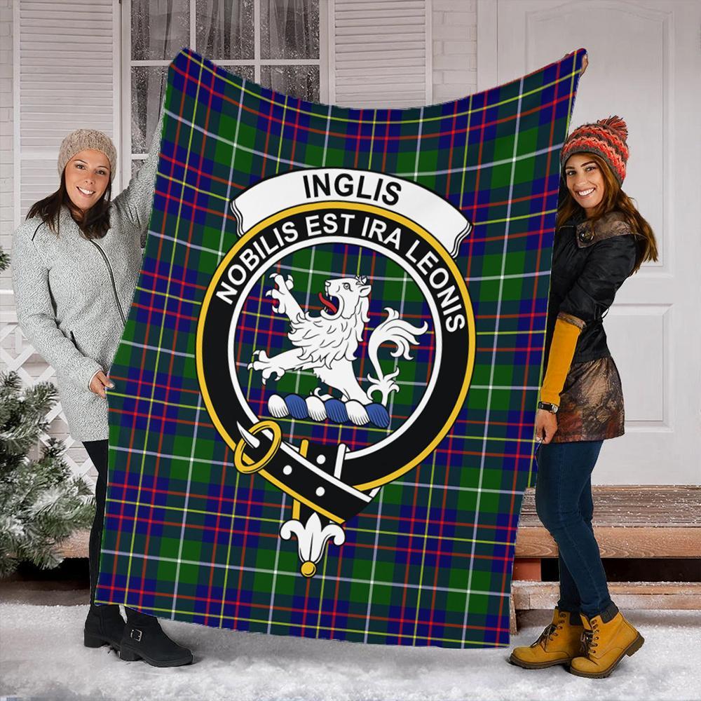 Inglis Modern Tartan Crest Premium Blanket