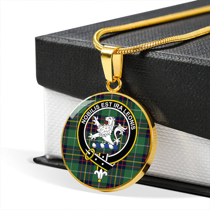 Inglis Modern Tartan Crest Circle Necklace