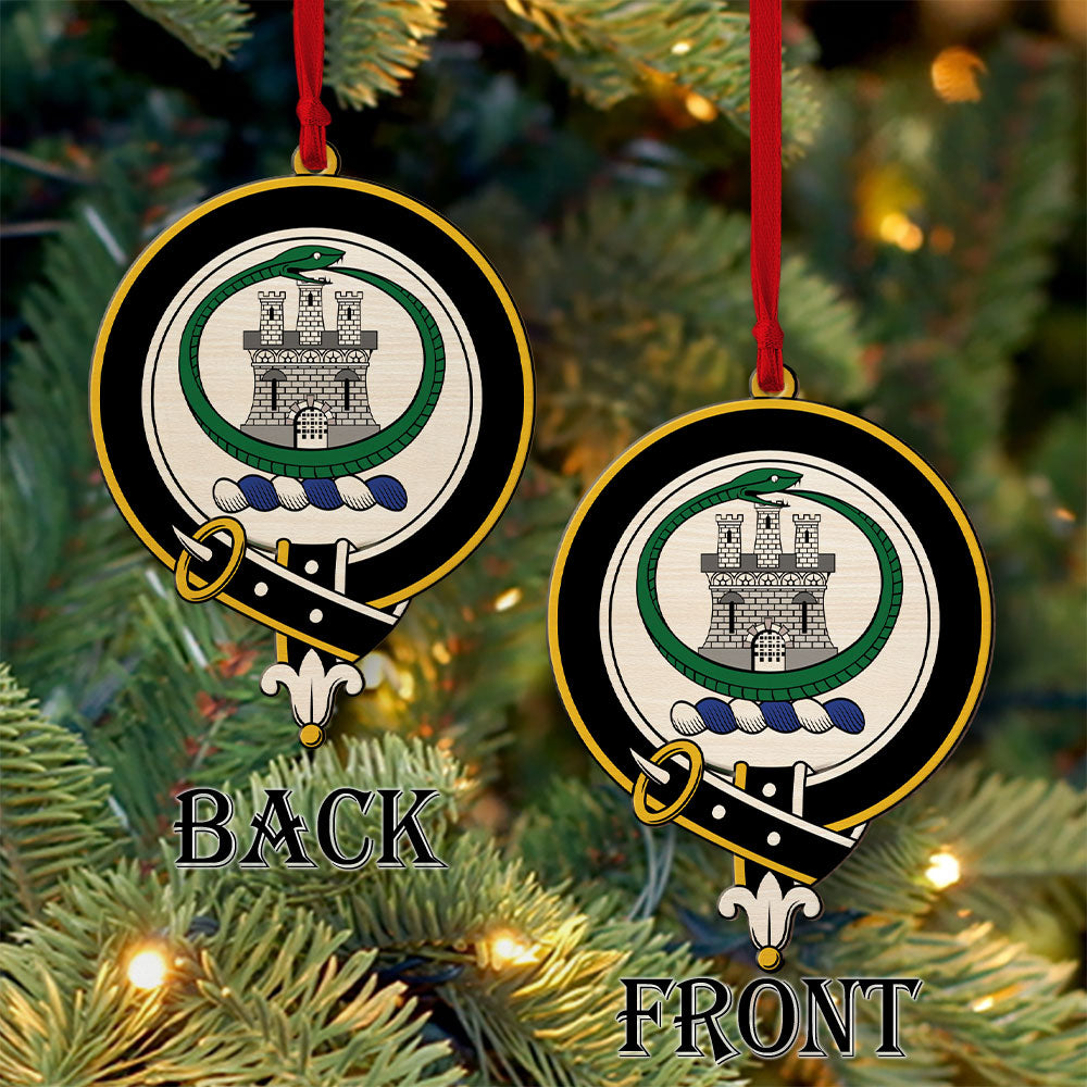Innes Tartan Crest Wood Acrylic Ornament