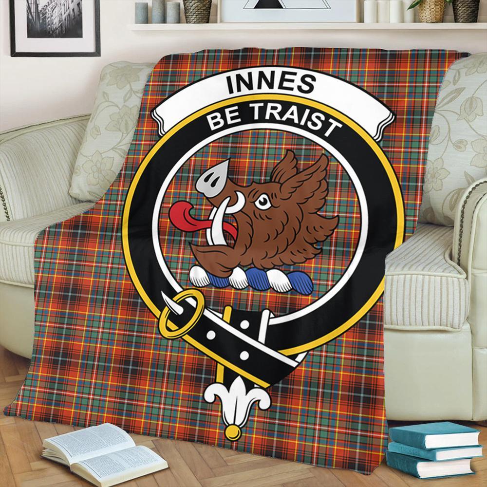 Innes Ancient Tartan Crest Premium Blanket