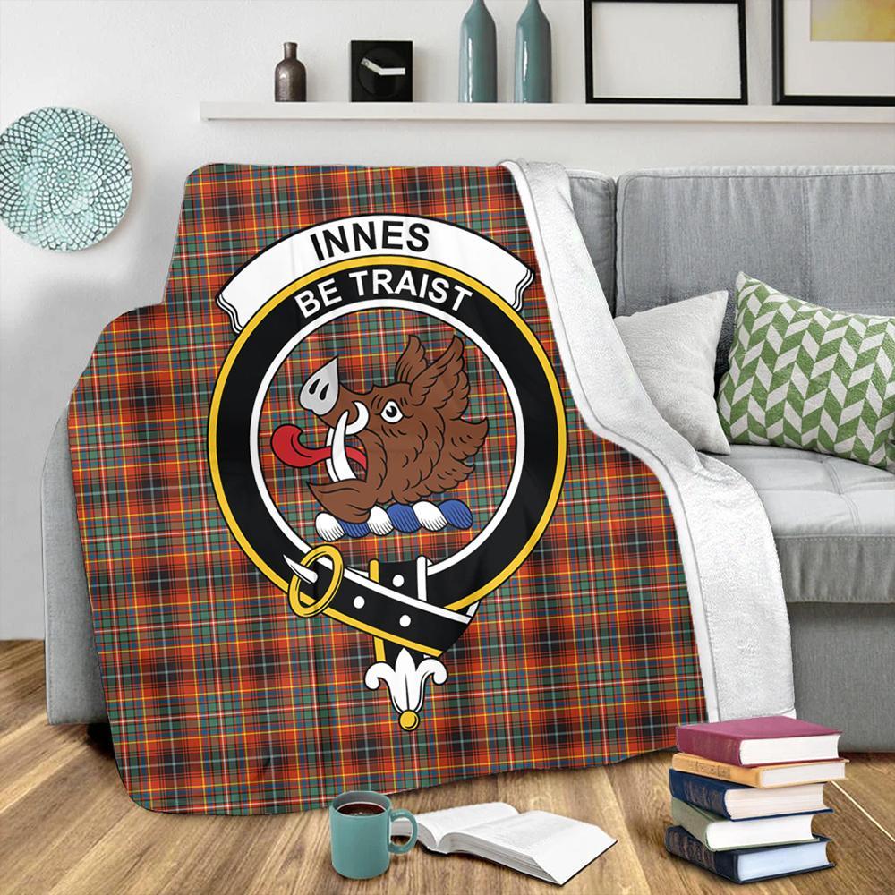 Innes Ancient Tartan Crest Premium Blanket