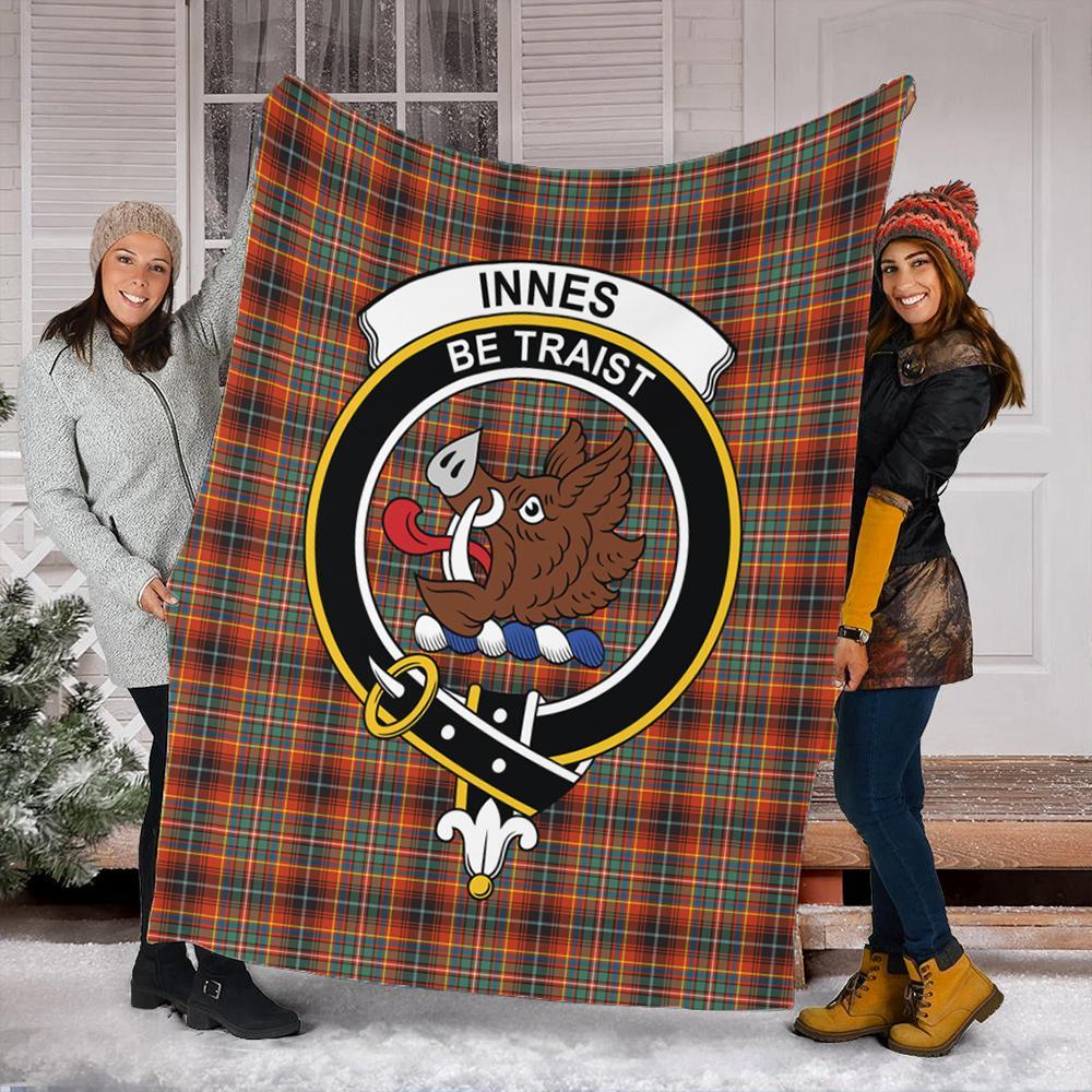 Innes Ancient Tartan Crest Premium Blanket