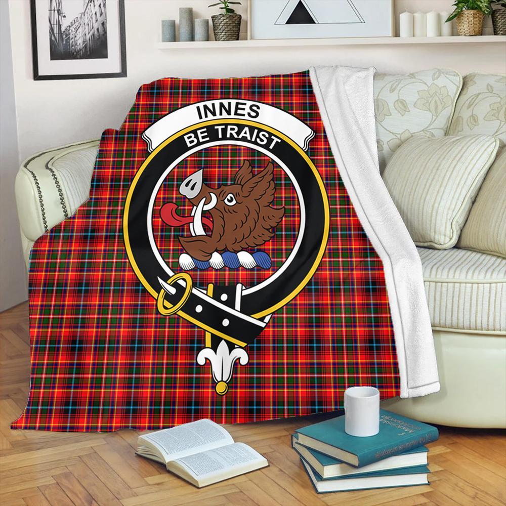 Innes Modern Tartan Crest Premium Blanket