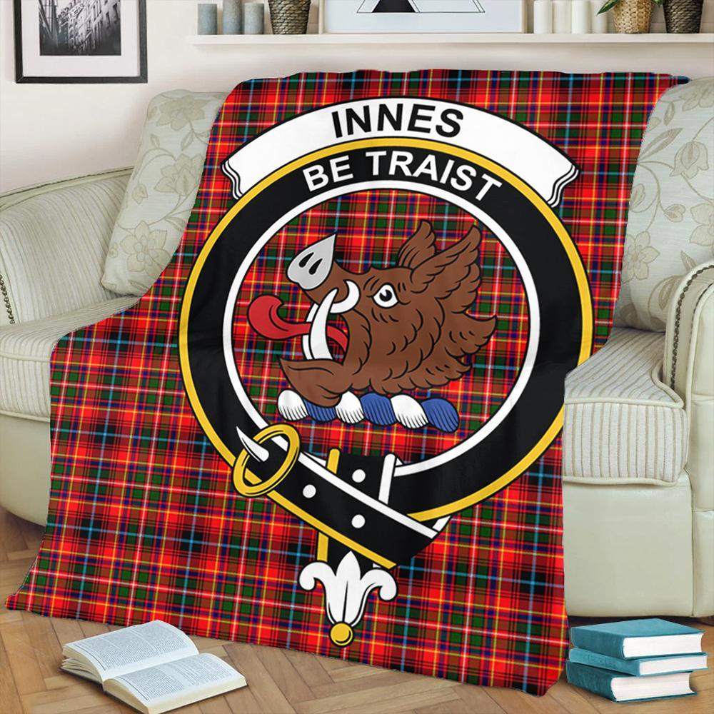 Innes Modern Tartan Crest Premium Blanket