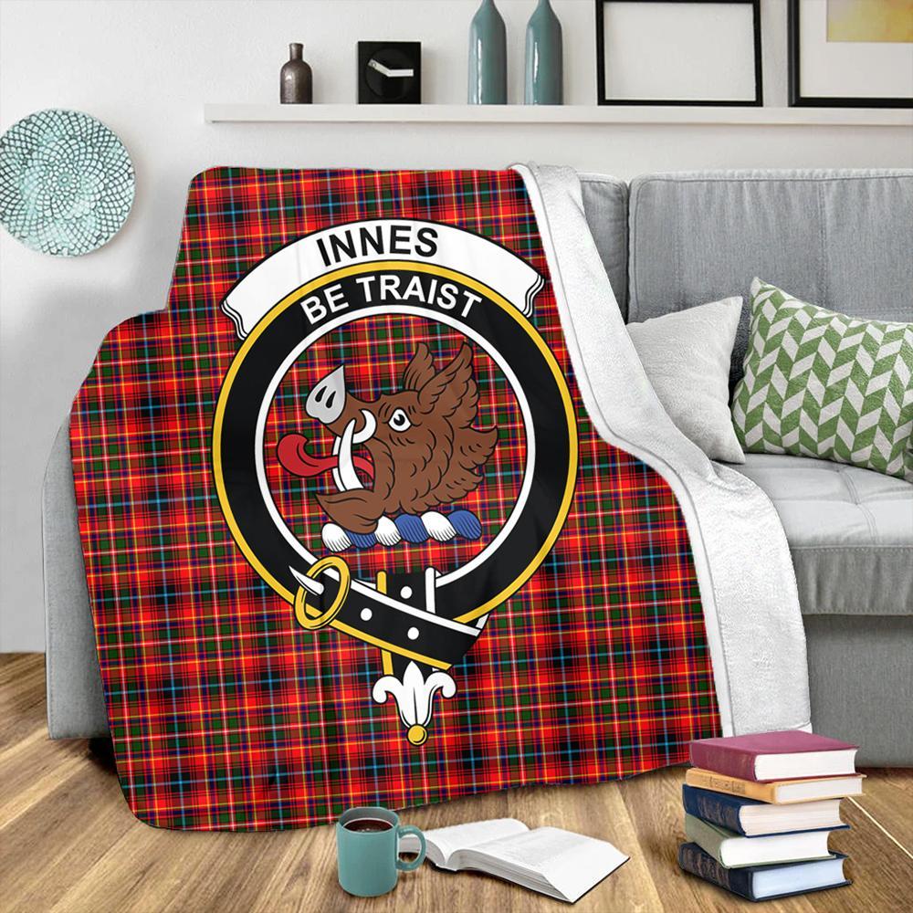 Innes Modern Tartan Crest Premium Blanket