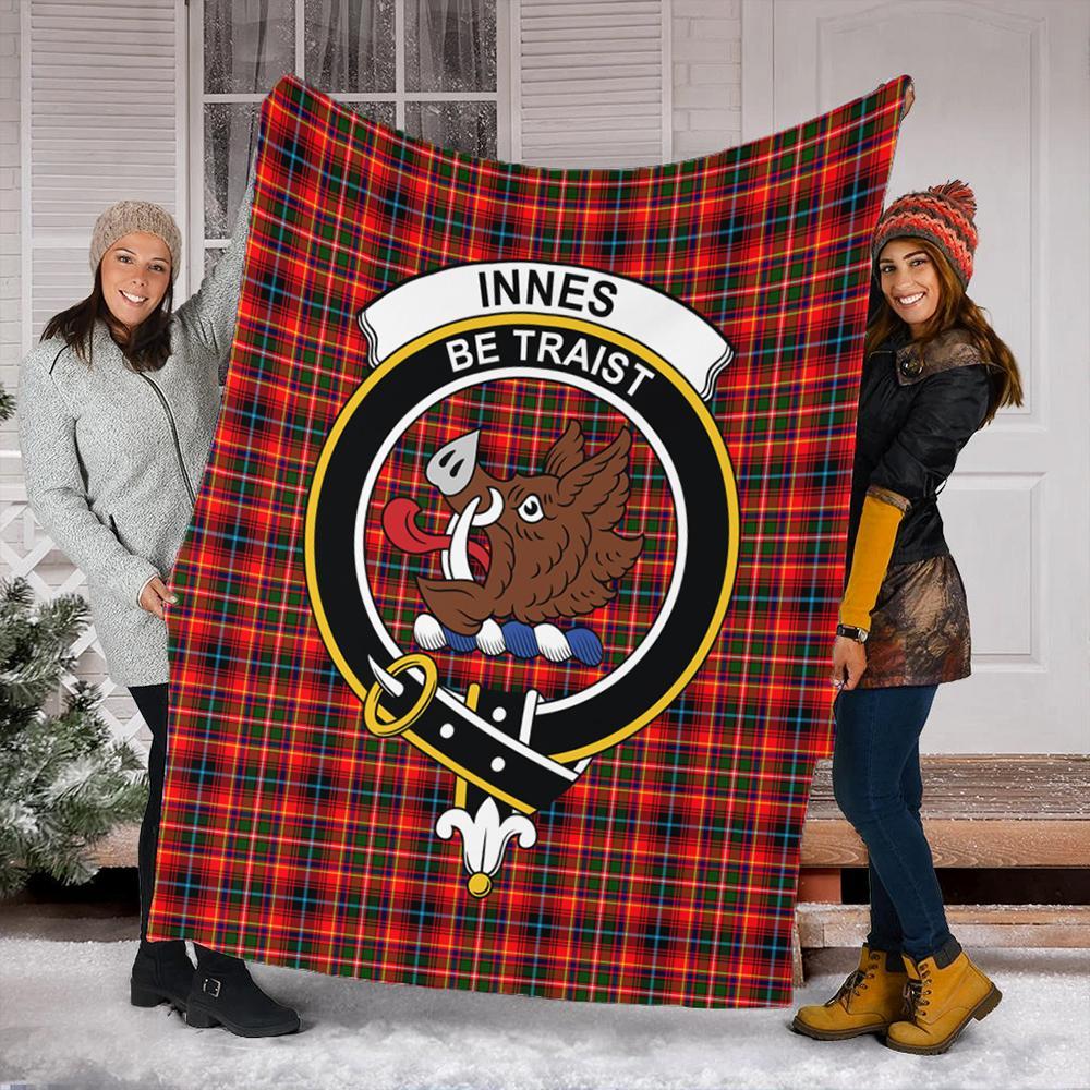 Innes Modern Tartan Crest Premium Blanket