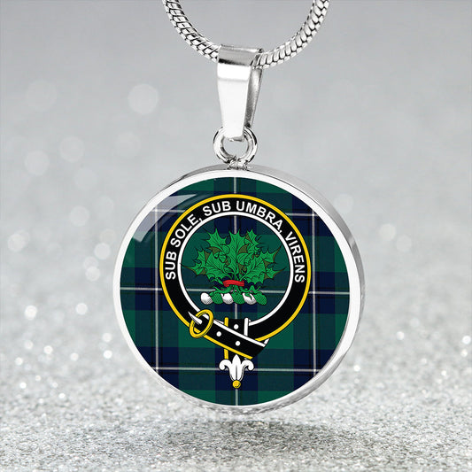 Irvine Modern Tartan Crest Circle Necklace