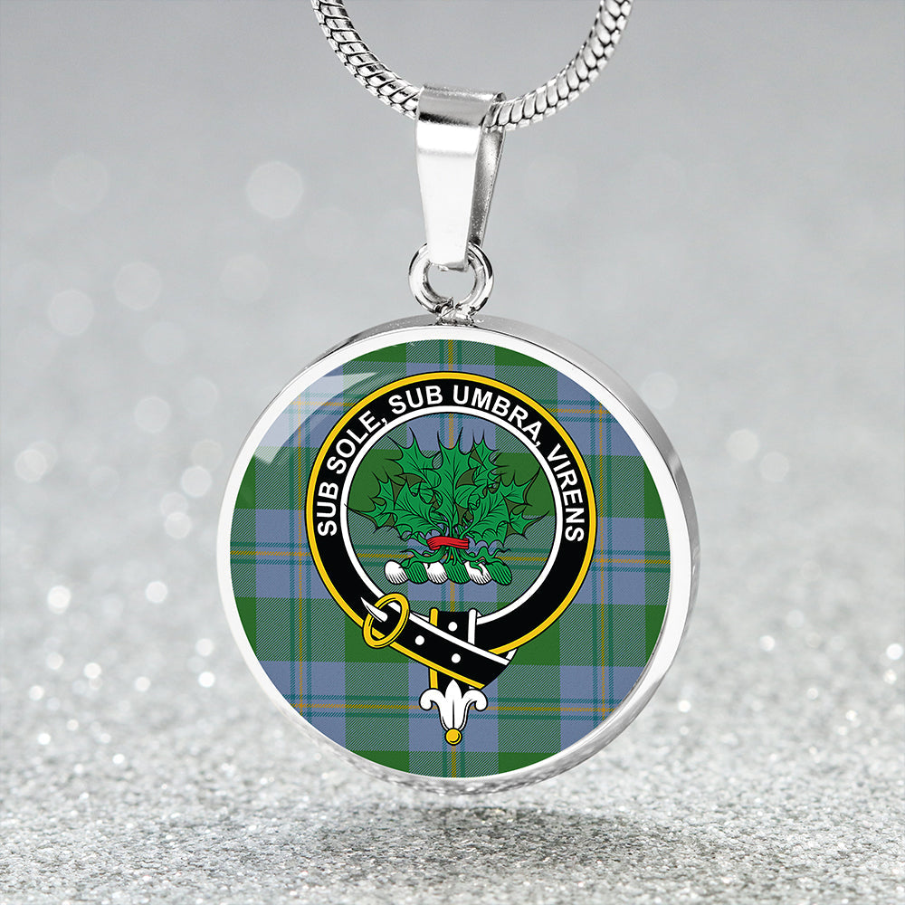 Irvine of Bonshaw Ancient Tartan Crest Circle Necklace