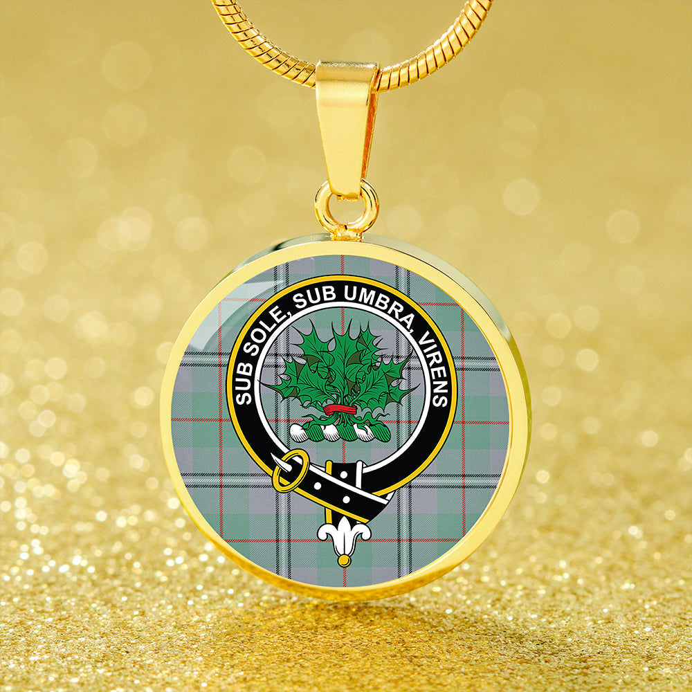 Irvine of Glentulchan Ancient Tartan Crest Circle Necklace