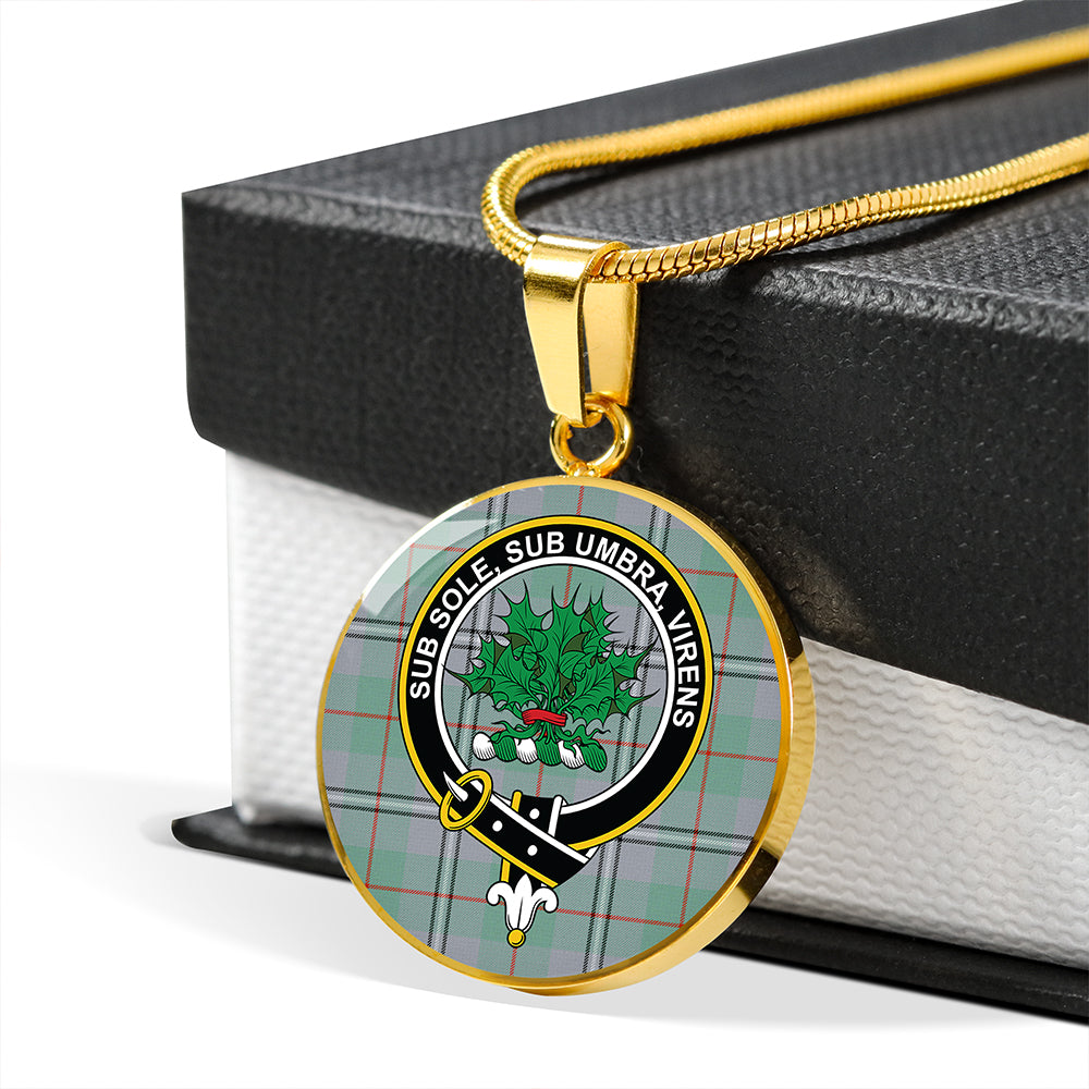 Irvine of Glentulchan Ancient Tartan Crest Circle Necklace