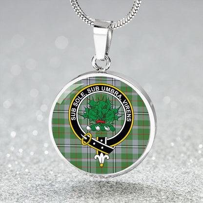 Irvine of Glentulchan Modern Tartan Crest Circle Necklace